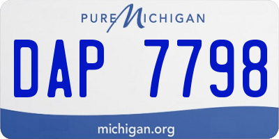 MI license plate DAP7798