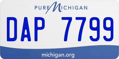MI license plate DAP7799