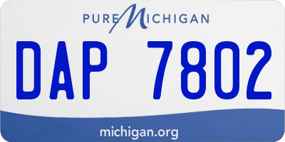 MI license plate DAP7802