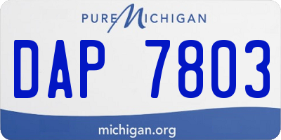 MI license plate DAP7803