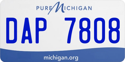 MI license plate DAP7808