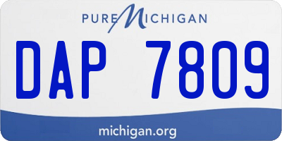MI license plate DAP7809