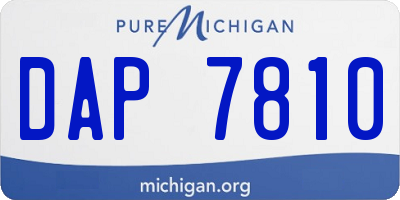 MI license plate DAP7810