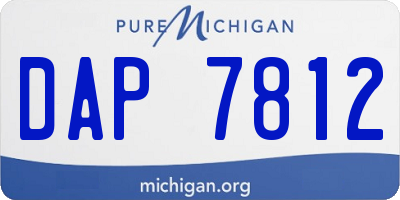 MI license plate DAP7812
