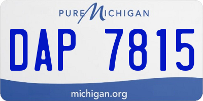 MI license plate DAP7815