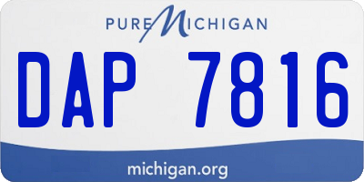 MI license plate DAP7816
