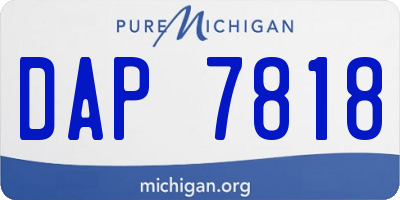 MI license plate DAP7818