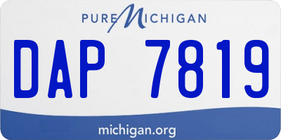 MI license plate DAP7819