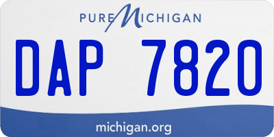 MI license plate DAP7820