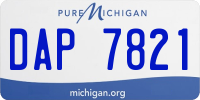 MI license plate DAP7821