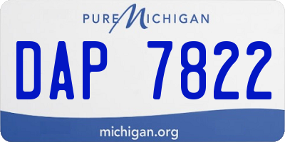 MI license plate DAP7822