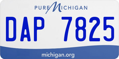 MI license plate DAP7825