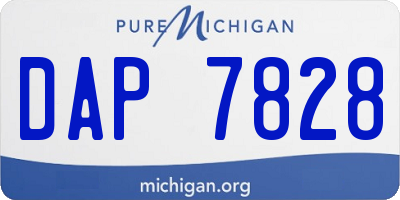 MI license plate DAP7828