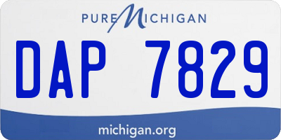 MI license plate DAP7829