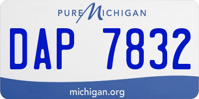 MI license plate DAP7832