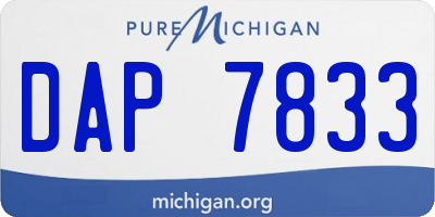 MI license plate DAP7833