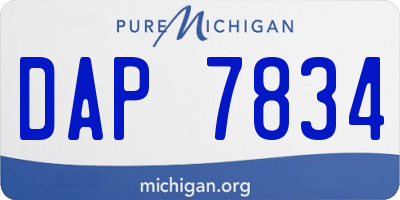 MI license plate DAP7834