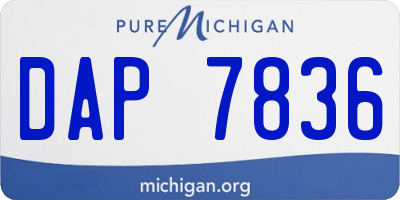 MI license plate DAP7836