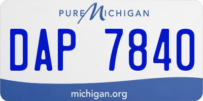 MI license plate DAP7840