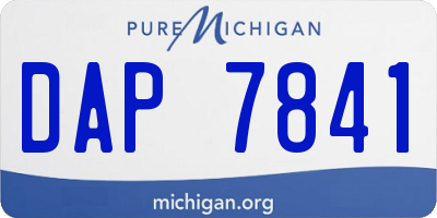 MI license plate DAP7841