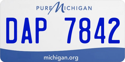 MI license plate DAP7842