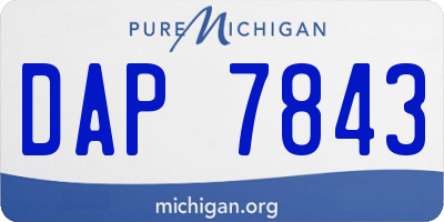 MI license plate DAP7843