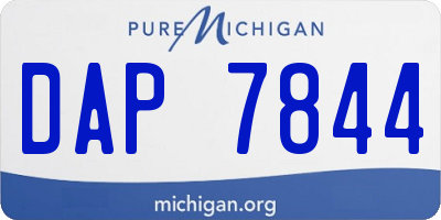 MI license plate DAP7844