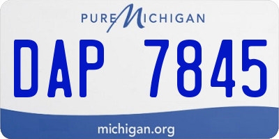 MI license plate DAP7845