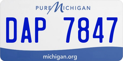 MI license plate DAP7847