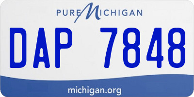 MI license plate DAP7848