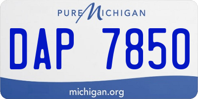 MI license plate DAP7850