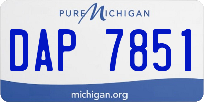 MI license plate DAP7851