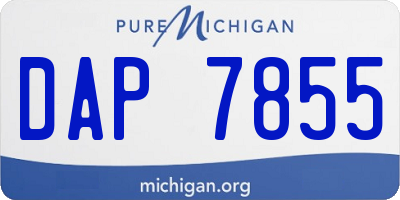 MI license plate DAP7855