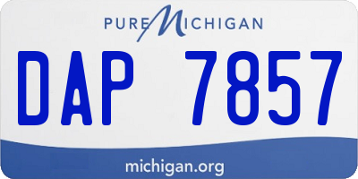 MI license plate DAP7857