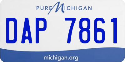 MI license plate DAP7861