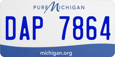 MI license plate DAP7864