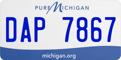MI license plate DAP7867