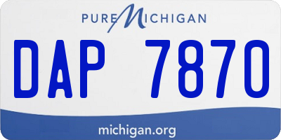 MI license plate DAP7870