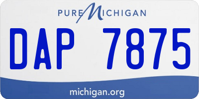 MI license plate DAP7875