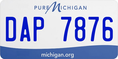 MI license plate DAP7876