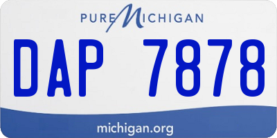 MI license plate DAP7878