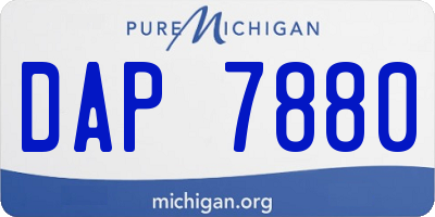 MI license plate DAP7880