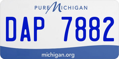MI license plate DAP7882