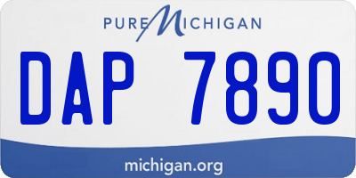 MI license plate DAP7890