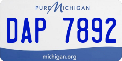 MI license plate DAP7892