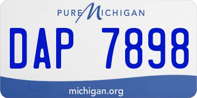 MI license plate DAP7898