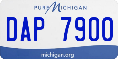 MI license plate DAP7900
