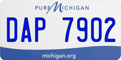 MI license plate DAP7902