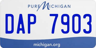 MI license plate DAP7903