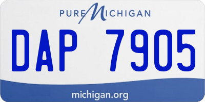 MI license plate DAP7905